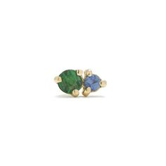 Emerald and Sapphire Buddy Stud – STONE AND STRAND Fine Jewelry Briolette Birthstone Gemstones, 14k Gold Briolette Gemstones For Gift, 14k Gold Gemstones For Jewelry Making, Natural Round Stone Gemstones As Gifts, Unique Birthstone Gemstones As Gifts, Yellow Gold Briolette Birthstone Gemstones, 14k Gold Green Gemstones, Green Multi-stone Gemstones In 14k Gold, 14k Gold Round Gemstones For Fine Jewelry