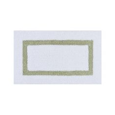 a white and green rug with an empty rectangle in the middle, on a white background