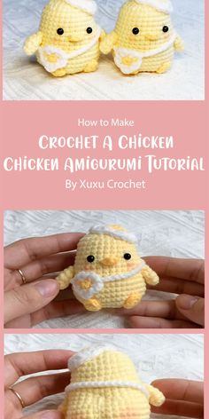 crochet chicken amigurmi pattern with instructions to make it