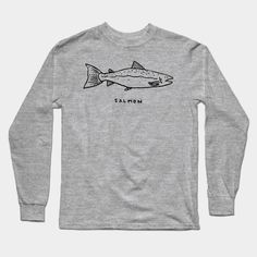 Finally! A shirt with a salmon on it! Also available with white line art. -- Choose from our vast selection of Long Sleeve T-Shirts to match with your favorite design to make the perfect custom graphic Long Sleeve T-shirt. Pick your favorite: Classic or Premium. Customize your color! For men and women. Black Line Art, White Line Art, Scoop Neck Long Sleeve, White Line, Black Line, Graphic Long Sleeve, Long Sleeve T Shirts, Long Sleeve T Shirt, Line Art