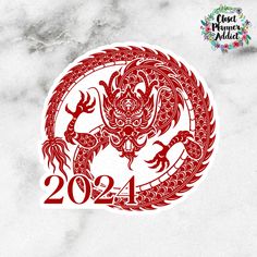 This is a Chinese New Year Year of the Dragon 2024 die-cut sticker for your planner or notebook. This is for one (1) single die-cut sticker. This die-cut sticker is designed to fit any planners, journals and notebooks and comes ready to be used. ------------------------------------------------------------------------------------ SPECIFICATIONS - The die-cut sticker measures 8 cm in width. - This die-cut sticker was printed via an inkjet printer on 130gsm matte adhesive paper. - This die cut stic Dragon 2024, Journals And Notebooks, Die Cut Sticker, Adhesive Paper, Year Of The Dragon, Lunar New Year, Inkjet Printer, Lunar New, Computer Screen