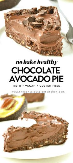 no bake healthy chocolate avocado pie