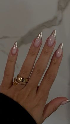 Oval Nails, Chrome Nails, Long Acrylic Nails