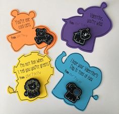 four magnets that say you're not in love with an elephant on them