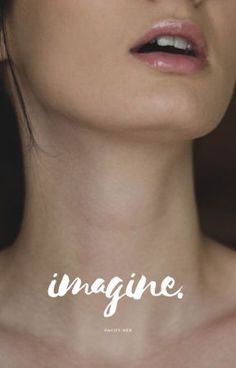 a woman's neck with the words imagine written on it