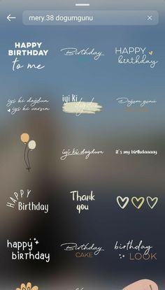 an iphone screen with different birthday messages on it