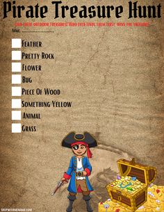 the pirate treasure hunt game is being played