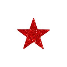 a red glitter star on a white background