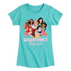 Disney Princess - Galentines Squad - Girls Toddler And Youth Fitted Short Sleeve Graphic T-Shirt - Celebrate the essence of Disney's Disney Princess with officially licensed apparel featuring unique designs crafted exclusively by Hybrid Apparel. Each piece brings beloved characters, iconic imagery, and memorable moments to life, offering Disney Princess fans a one-of-a-kind way to showcase their passion. All Disney Princesses, Princess Girl, Top Graphic Tees, Girls Toddler, Kids Outfits Girls, Disney Princesses, Disney Girls, Barbie Girl, Toddler Girl Outfits