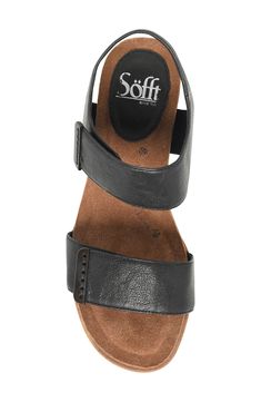 Smooth, adjustable leather straps lend a customizable fit to a chic wedge sandal grounded by a comfort-cushioned footbed. 2" heel Adjustable hook-and-loop straps Cushioned footbed Leather upper and lining/synthetic sole Imported Wedge Sandal, Sandal Women, Summer Shoes, Wedge Sandals, Leather Straps, Womens Sandals, Leather Upper, Wedges, Size 7