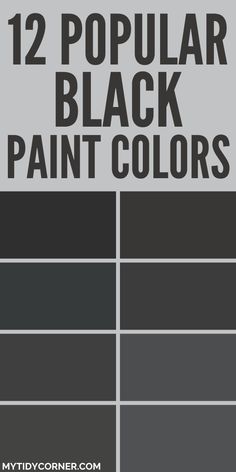 Collage of the best black paint colors from Behr, Benjamin More and Sherwin Williams. Dark Basalt Benjamin Moore, Soft Black Paint Color Sherwin Williams, Black Paint In Bedroom, Best Benjamin Moore Black Paint Colors, Black Wall With White Trim, Black Bedroom Wall Paint, Benjamin Moore Midnight Dream, Dark Boho Bedroom Paint Colors, Best Benjamin Moore Black