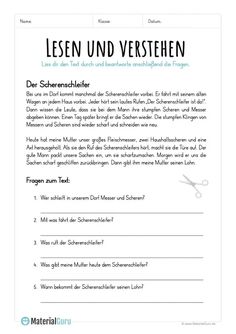 an image of a german language lesson for children with scissors and text that reads learn und versteien