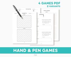 the four games for hand and pen games