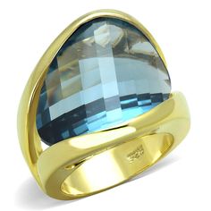 Backordered: Requires 4-7 day shipping lead timeCategory: RingMaterial: 925 Sterling SilverFinish: GoldCenter Stone Type: SyntheticCenter Stone Name: Synthetic GlassCenter Stone Color: Sea BlueWeight (approx): 11.40 (g) Modern Gold Topaz Ring, Modern Round Crystal Ring For Formal Occasions, Tiger Jewelry, Cubic Zirconia Engagement Rings, Engagement Ring Sizes, Sea Blue, Gold Plated Rings, March Birth Stone, Rings For Her