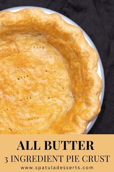 Amazingly simple 3 Ingredient Pie Biscuit Pie Crust Recipe, Easy Flakey Pie Crust, Easy Pie Crust 3 Ingredients, Deep Dish Pie Crust Recipe, 3 Ingredient Pie Crust Recipe, Savory Pie Crust Recipe, Savory Pie Recipe, Pie Crust Video, 3 Ingredient Pie