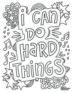 i can do hard things coloring page