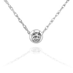 Mini Bezel Set Round Diamond Necklace in 14kt White Gold: Jewelry: Amazon.com Small Diamond Necklace, Flower Girl Jewelry Set, Round Diamond Necklace, Solitaire Diamond Necklace, 15 Jewelry, Flower Girl Jewelry, Rhinestone Jewelry Set, Makeup And Accessories, Custom Bling