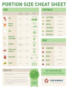 Serving Size Chart, Vegetable Serving Size, Portion Size Guide, Food Portion Sizes, Pasta With Green Beans, Lean And Green Meals, Calorie Meal Plan, Healthy Groceries