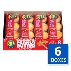 six boxes of ritz cracker sandwiches with peanut butter