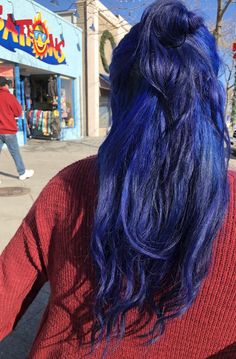 Splat Midnight Indigo, Blue Mermaid Hair, Dragonfly Eyes, Dyed Hair Blue, Dip Dye Hair, Festival Hair, Hair Color And Cut