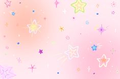 colorful stars and confetti on a pink background