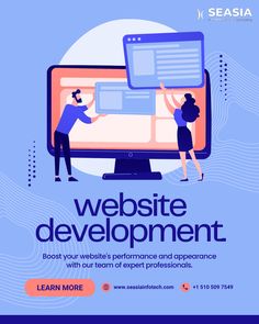 Website Development Solutions Website Developer, Resort Architecture, Creative Website, Website Optimization, Store Interior, Responsive Design, Target Audience, User Experience, Blue And Pink