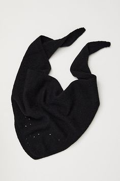 Designed to add the perfect timeless touch to absolutely any look, this so cool scarf is featured in a triangle, bandana-inspired design and eyelet fabrication for a super versatile, vintage-inspired finish. | Essential Triangle Scarf by Free People in Black Cool Scarf, Triangle Bandana, Triangle Scarf, Bandana Scarf, So Cool, Boho Clothing, Scarf Accessory, Vintage Inspired, Free People