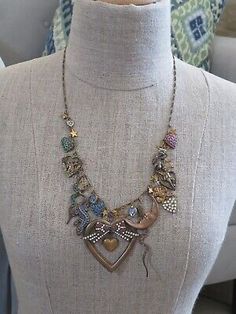 Snake Heart, Vintage Assemblage Necklace, Vintage Assemblage, Assemblage Necklace, Antique Jewelry Necklace, Necklace Unique, Unique Charms, Unique Necklaces, Kingston