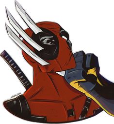 a deadpool character holding a knife in his hand