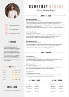 a professional resume template with orange accents