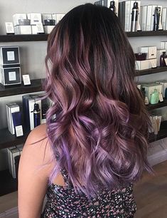 Purple Balayage Brunette, Dark Lavender Hair, Lavender Balayage, Balayage On Black Hair, Balayage Black, Balayage Dark, Purple Balayage, Balayage Hairstyles, Hairstyles For Black Hair