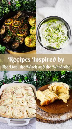 the recipe inspired by the lion, the witch and the wardrobe is shown in this collage