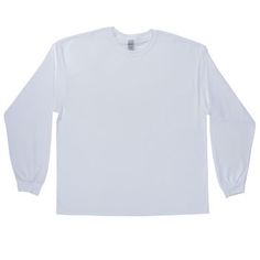 Create a warm and comfortable fashion trend with White Adult Long Sleeve T-Shirt. This garment boasts a solid color, crew neck style, and sleeves that boast a ribbed cuff to ward away the cold. You can wear it as-is or personalize it with your own embellishments such as fabric paint, rhinestones, iron-on designs, and more. Be comfortable and stylish!     Details:   Size: 2XL  Content: 100% Cotton  Care: Machine Wash, Cold; Do Not Bleach; Tumble Dry, Low; Do Not Iron; Do Not Dry Clean. Sporty Long Sleeve Plain Tops, Basic Plain Tops For Streetwear, Casual Long Sleeve T-shirt For Winter, Oversized Plain T-shirt For Fall, Plain Long Sleeve Tops For Streetwear, Casual Long Sleeve Cotton T-shirt, Relaxed Fit Long Sleeve T-shirt For Everyday, Simple Crew Neck Top For Fall, Classic Long Sleeve Tops For Streetwear