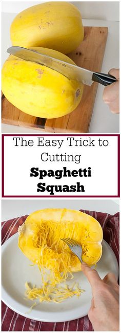 the easy trick to cutting spaghetti squash