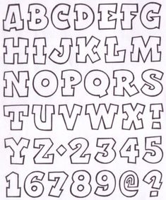 the upper and lower letters are outlined in black on white paper, with numbers drawn across them