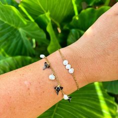 Stainless steel chain with individually wrapped shark teeth and fresh water pearl charms. Shark Teeth Bracelet, Teeth Bracelet, Tooth Charm, Bone Horn, Shark Tooth, Fresh Water Pearl, Shark Teeth, Pearl Charms, Steel Chain