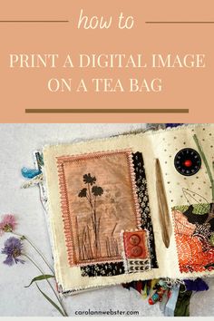 an open book with the title how to print a digital image on a tea bag