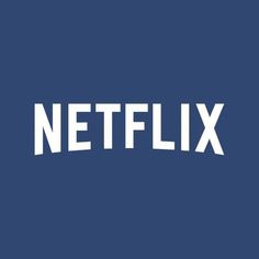 the netflix logo is shown on a dark blue background with white letters that read netflix