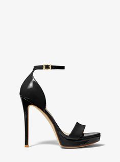 Michael Kors Formal Open Heel Heels, Black Heels With Ankle Strap, Goals 2025, Black Ankle Strap Heels, Heels With Ankle Strap, Lean Legs, Michael Kors Sandals, Classy Shoes, T Strap Heels