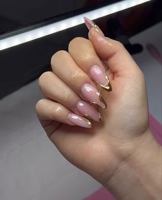 Nail Ideas For Almond Nails, Gel X Manicure, Modest Nails, Chrome Almond Nails, Chrome Almond, Nails Packaging, Romantic Nails, Drip Nails, Fully Booked