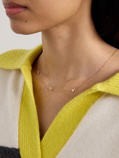 Alison Lou's latest 'Mama Mia' collection is inspired by the cuisine the designer had while traveling around Italy. Handmade from 14-karat gold, this 'Mini Pasta By the Yard' necklace is decorated with playful charms shaped like different types of pasta. It's pared-back enough to layer along other pieces from the brand. Tarnish Resistant Yellow Gold Diamond Necklace, Different Types Of Pasta, Mini Pasta, Types Of Pasta, Louise Roe, Alison Lou, Eyewear Shop, Emilia Wickstead, Mama Mia