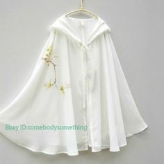 Summer Women Cloak Hoodie Sunscreen Coat White Shawl Cardigan Hanfu Cape Chiffon   Color:White Size:One Size Material:Polyester       Payment 1. Payment must be made within 7 days of auction closing (Unpaid dispute will automatically open when item is not paid in 7 days). 2. PLEASE NOTE: SHIPPING&HANDING DOES NOT INCLUDE DUTIES, LOCATL TAXES OR ANY OTHER IMPORTATION FEES. 3. Please list your special requests (color, packages, value of declaration, etc.) in the EBAY NOTES SECTION when you make pa Hanfu Cloak, Moda China, White Cloak, White Shawl, Summer Shawl, Coat White, Shawl Cardigan, Open When, Kawaii Fashion