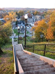 stairs lead up to the top of a hill