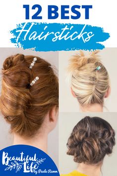 Hairstyles With Sticks, Hair Sticks Tutorial, Hairstyles With Hair Sticks, Hair Stick Styles Tutorials Medium Hair, Hairstick Tutorial, Updo With Hair Stick, Chop Stick Hairstyles, How To Use Hair Sticks, Hair Sticks Hairstyles