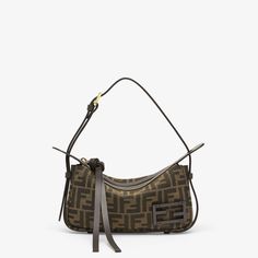 Simply Fendi Mini - Brown FF jacquard fabric mini bag | Fendi Fendi Bag Outfit, Fendi Mini, Fendi Shoulder Bag, Fendi Bag, نظارات شمسية, Shoulder Strap Bag, Mini Mini, Airport Fashion, Clutch Pouch