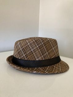 Fedora Hats - 100% woven palm sizes: 56/57cm and 58/59cm Pathan Hat, Brown Woven Fedora With Short Brim, Brown Woven Hat With Short Brim, Brown Woven Fedora Sun Hat, Brown Woven Fedora With Curved Brim, Brown Woven Brimmed Fedora, Brown Woven Fedora Panama Hat, Classic Brown Woven Fedora, Fedora Hats