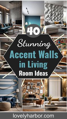 40 Breathtaking Accent Walls In Living Room Ideas Living Room Wall Sticker Ideas, Diy Wall Ideas Living Room, Unique Wall Ideas Living Room, Cool Walls Ideas, Living Room Modern Wall Decor Ideas, Fireplace Mural Wall Art, Living Room Wall Remodel Ideas, Unique Walls In Homes, Gable Wall Ideas