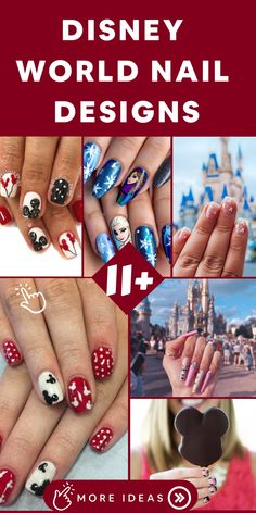 Bring the magic of Disney World to your fingertips with our enchanting nail designs! Our skilled nail artists can create Disney-inspired nail art that embodies beloved characters and iconic attractions. From whimsical Cinderella's Castle to colorful Mickey and Minnie Mouse, or dazzling fireworks displays, your nails will pay homage to the wonder of Disney World. Step into our salon and let us transport you to the happiest place on earth with every glance at your hands. Disney World Nails, Disney Themed Nails, Disney Nail Designs, Mickey Mouse Nails, Disney Inspired Nails, Minnie Mouse Nails