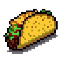 an image of a taco in pixel art style