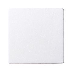 a white square tile with small speckles on the top and bottom, against a white background